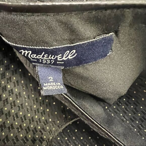 Madewell Lowlight Black & Gold Shimmer Dot Dress Size 2 - Picture 11 of 14